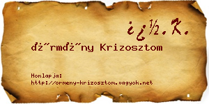 Örmény Krizosztom névjegykártya